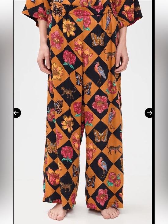 Printfresh Other - Printfresh Botanical Checkboard Wide-Leg Pants